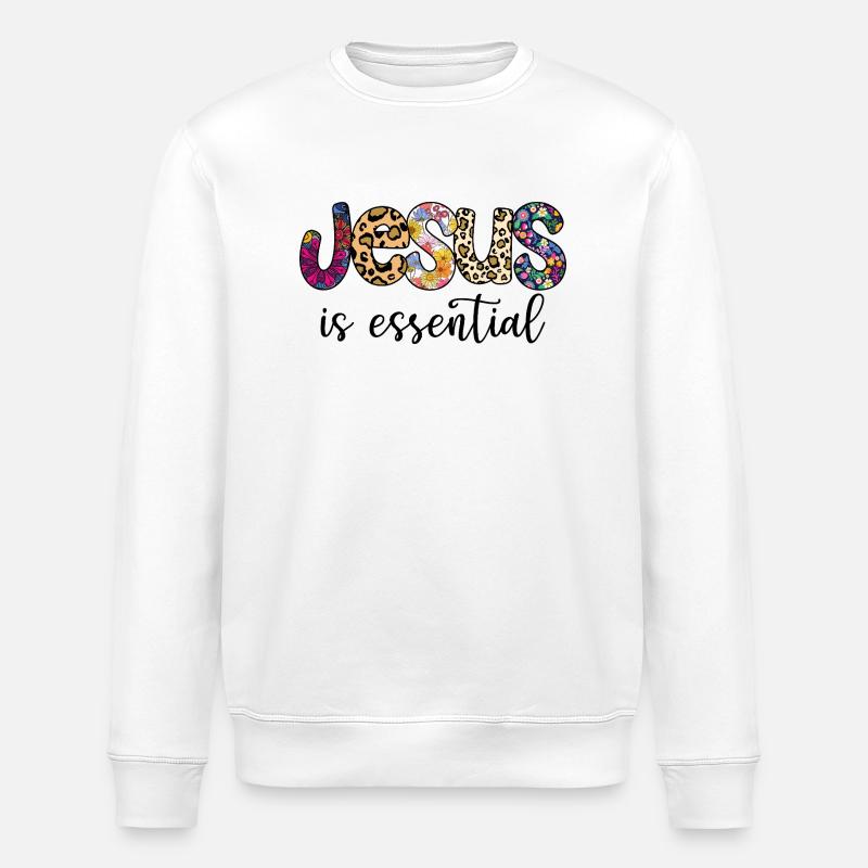 Jesus is essential - Stanley/Stella ROLLER Unisex Organic Sweatshirt - white