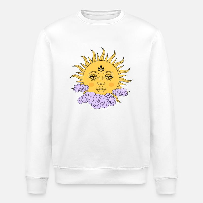 Nuages et soleil - Sweat bio ROLLER Stanley/Stella Unisexe - blanc