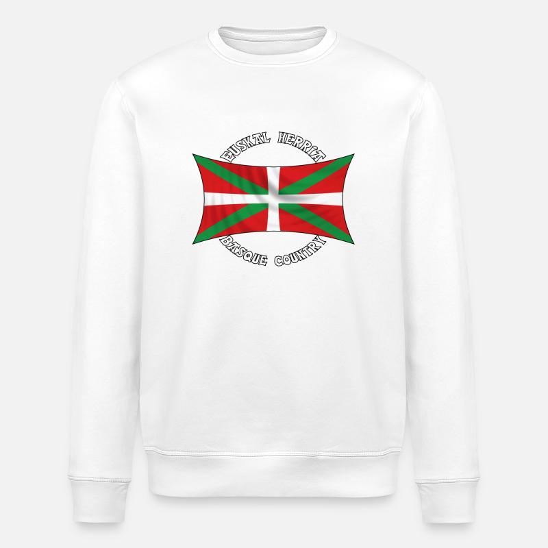 drapeau basque - Stanley/Stella ROLLER Unisex Organic Sweatshirt - white