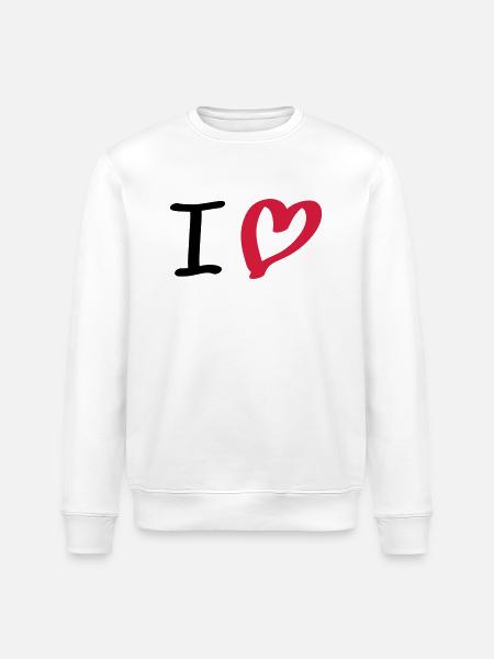 i love - Stanley/Stella ROLLER Unisex Organic Sweatshirt - white