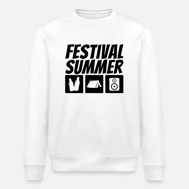 Festival Summer - Stanley/Stella ROLLER Unisex Organic Sweatshirt - white