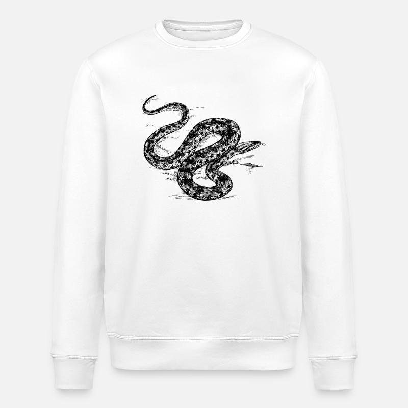 Serpent gris - Sweat bio ROLLER Stanley/Stella Unisexe - blanc