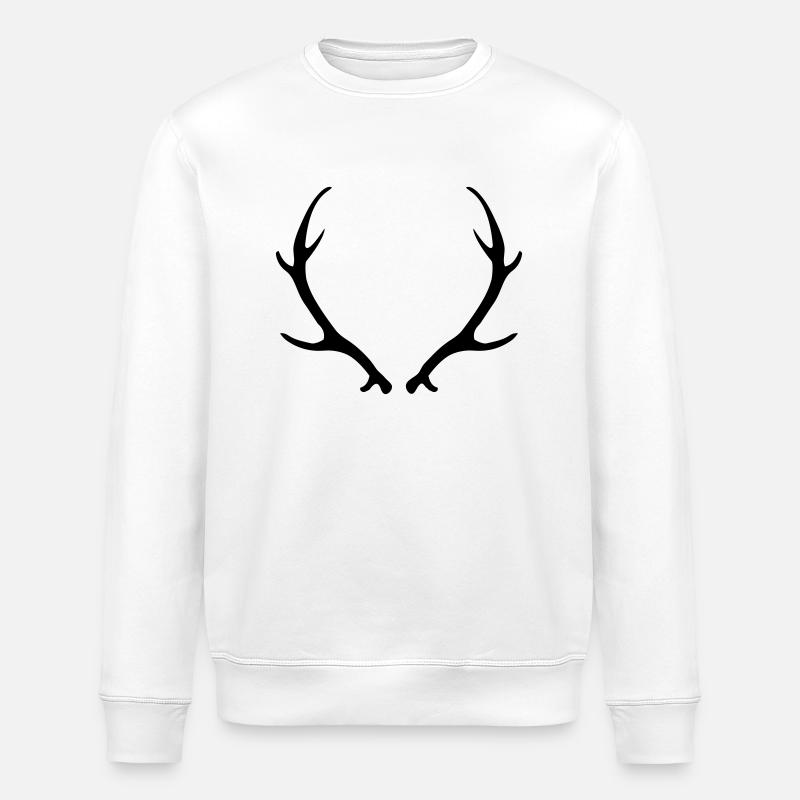 Deer Antlers - Stanley/Stella Unisex Bio-Sweatshirt ROLLER - Weiß