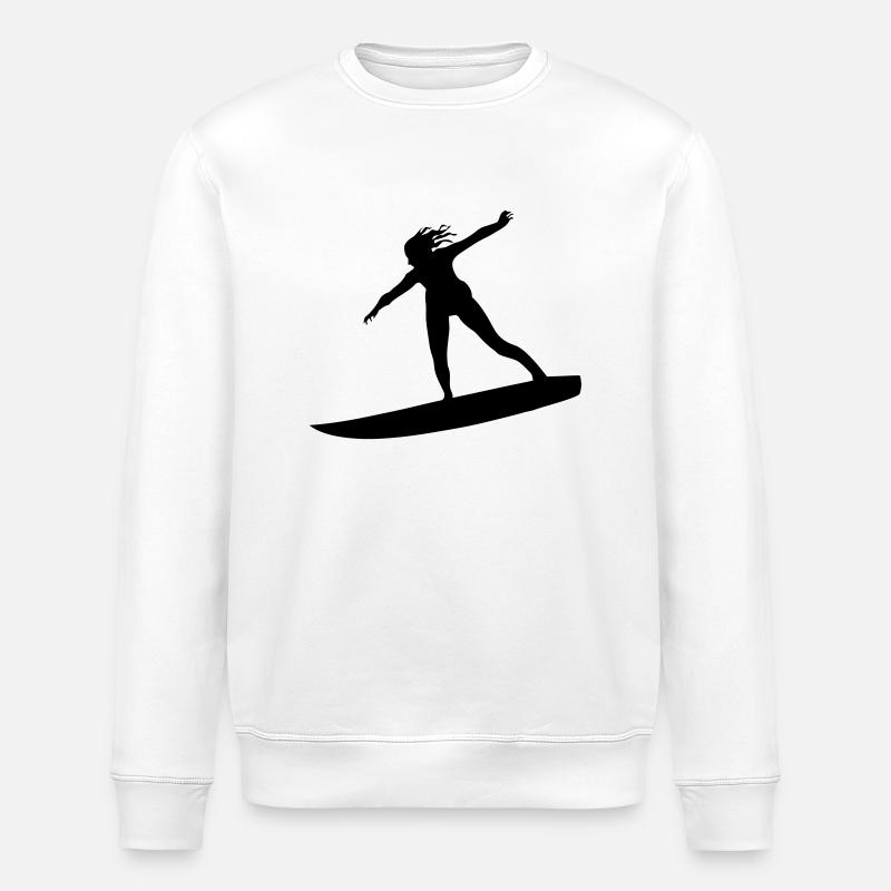 Surfing female de - Stanley/Stella Unisex Bio-Sweatshirt ROLLER - Weiß