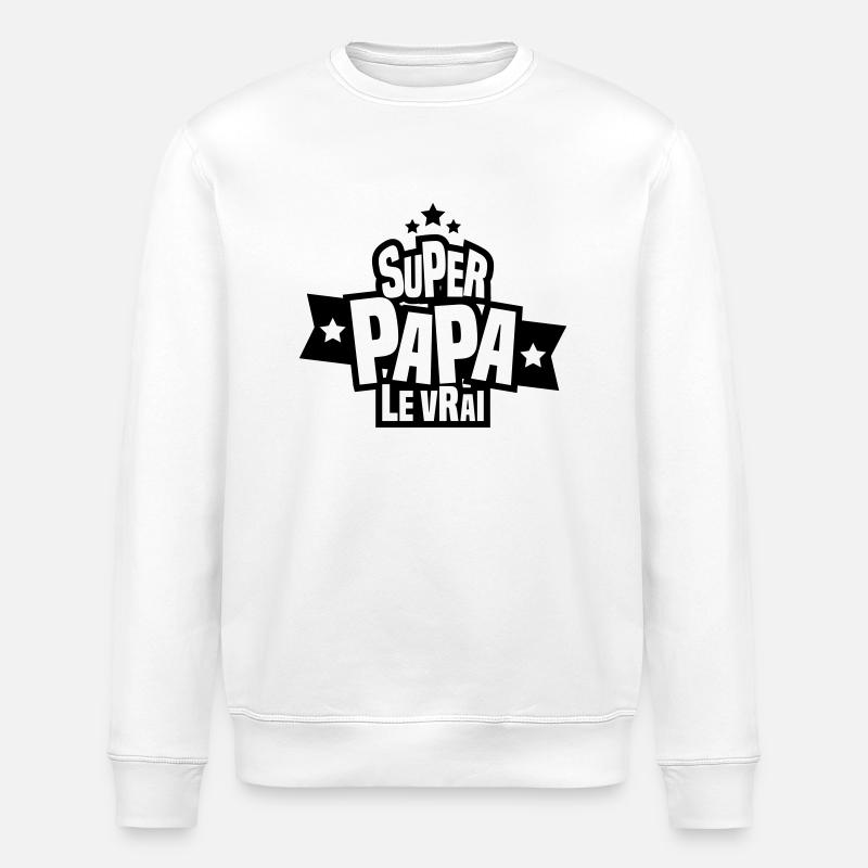 super papa le vrai - Sweat bio ROLLER Stanley/Stella Unisexe - blanc