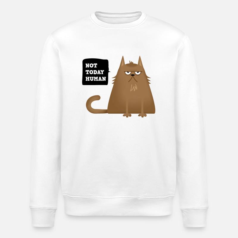 not today katze - Stanley/Stella Unisex Bio-Sweatshirt ROLLER - Weiß