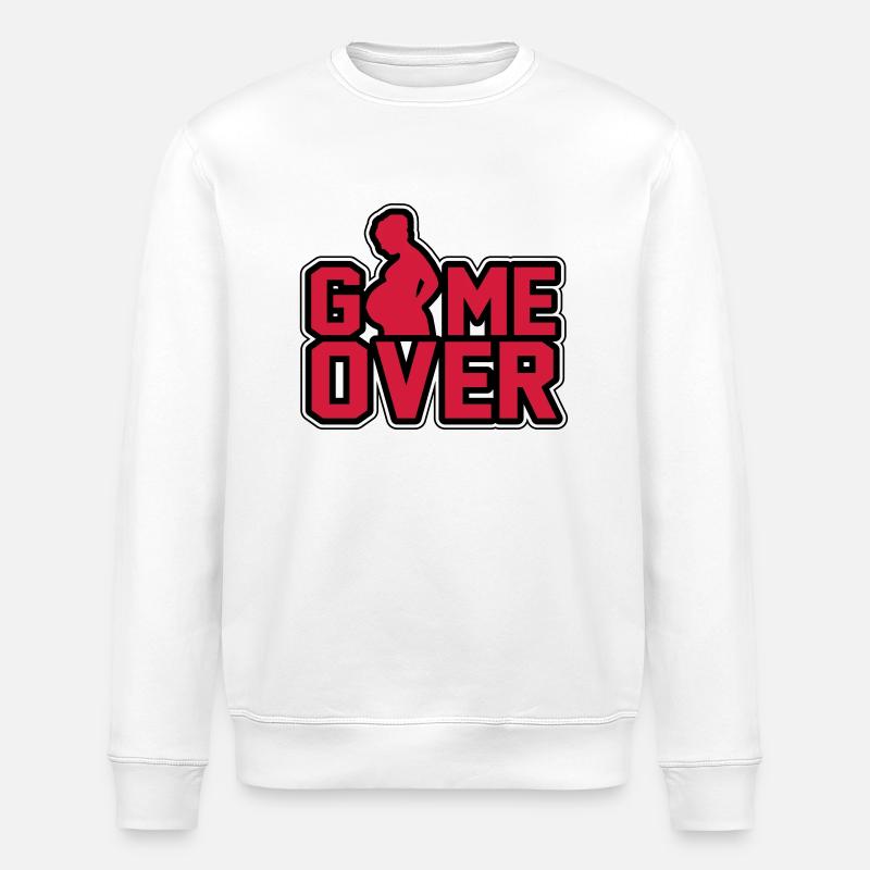Schwanger- Game Over - Stanley/Stella Unisex Bio-Sweatshirt ROLLER - Weiß