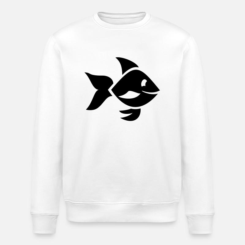 Fish - Stanley/Stella ROLLER Unisex Organic Sweatshirt - white