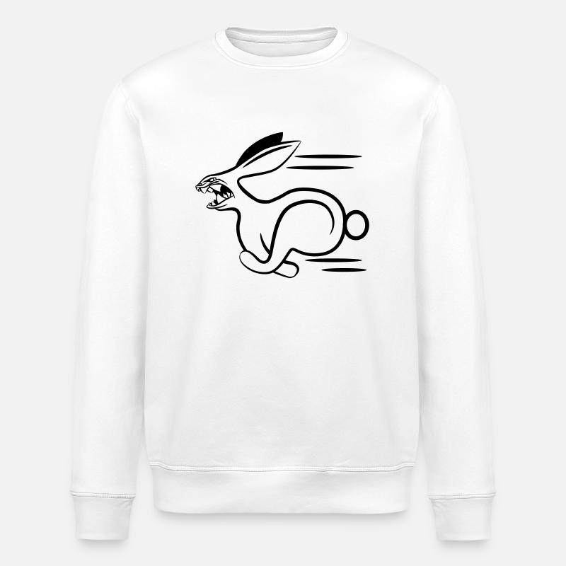 Rabbit aggressive dangerous funny - Stanley/Stella ROLLER Unisex Organic Sweatshirt - white
