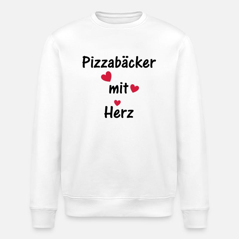 Pizzabäcker mit Herz - Stanley/Stella Unisex Bio-Sweatshirt ROLLER - Weiß