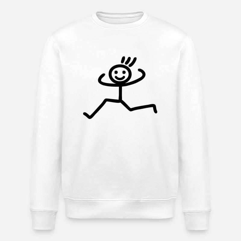 Running man - Stanley/Stella ROLLER Unisex Organic Sweatshirt - white