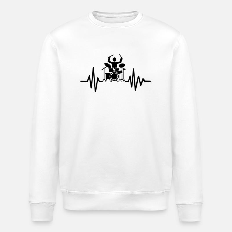 Drummer - Stanley/Stella ROLLER Unisex Organic Sweatshirt - white