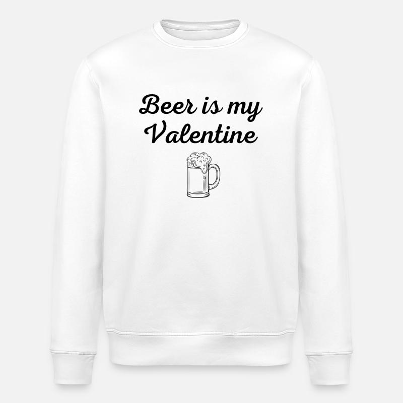 La Bière est ma Valentine - Sweat bio ROLLER Stanley/Stella Unisexe - blanc
