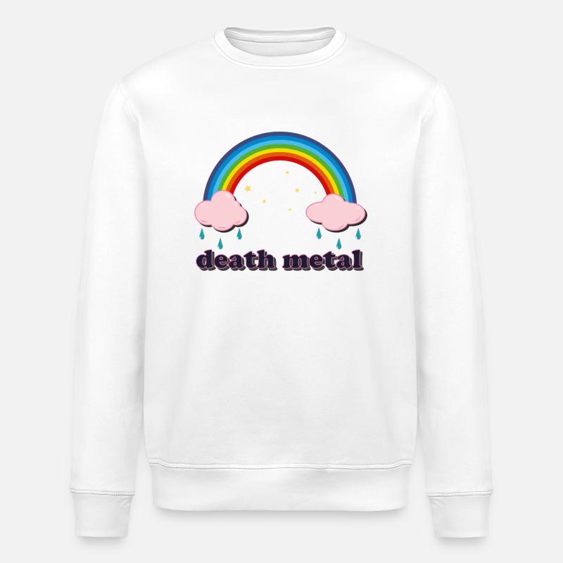 Death Metal Regenbogen - Stanley/Stella Unisex Bio-Sweatshirt ROLLER - Weiß