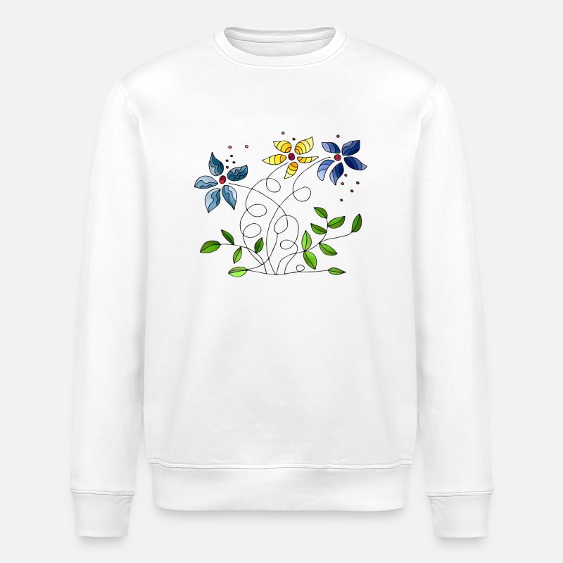 Blumen - Stanley/Stella Unisex Bio-Sweatshirt ROLLER - Weiß