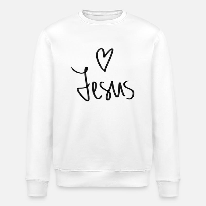 Jesus herz - Stanley/Stella Unisex Bio-Sweatshirt ROLLER - Weiß