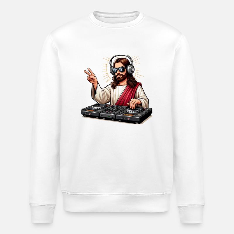 DJ Jésus - Sweat bio ROLLER Stanley/Stella Unisexe - blanc