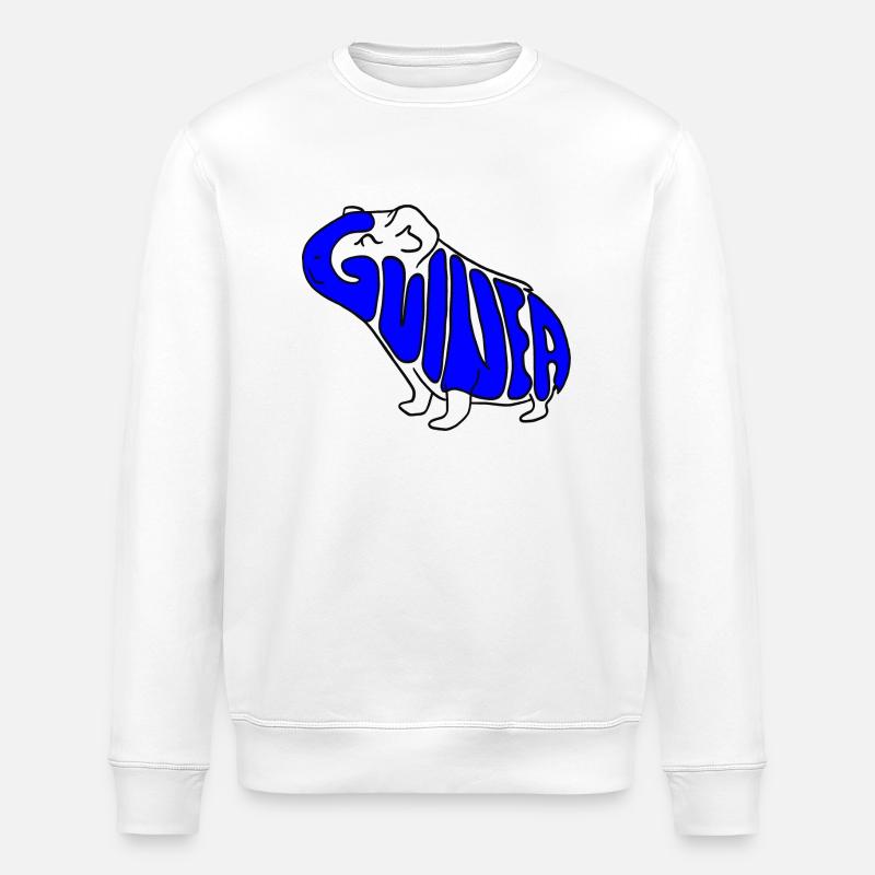 Cochon d’Inde bleu - Sweat bio ROLLER Stanley/Stella Unisexe - blanc