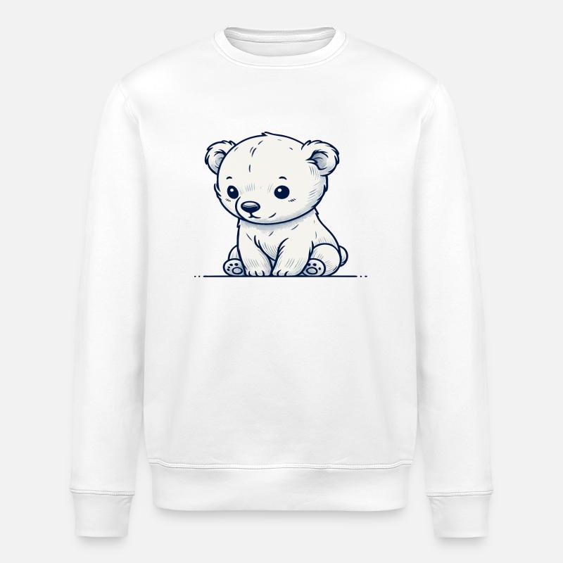 Ours blanc - Sweat bio ROLLER Stanley/Stella Unisexe - blanc