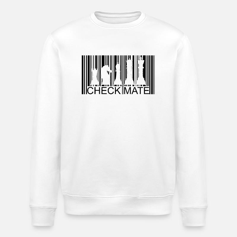 Barcode Chess Pieces - Stanley/Stella ROLLER Unisex Organic Sweatshirt - white