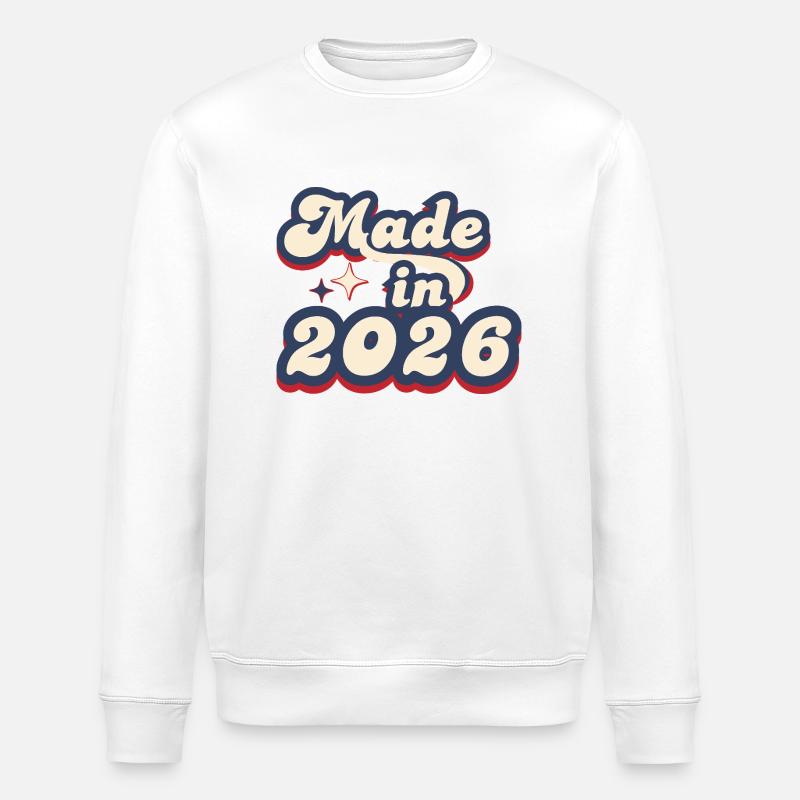 Made in 2026 retro - Sweat bio ROLLER Stanley/Stella Unisexe - blanc