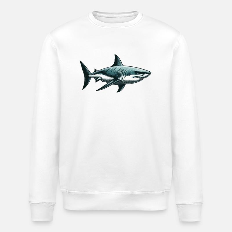 Grand requin blanc - Sweat bio ROLLER Stanley/Stella Unisexe - blanc