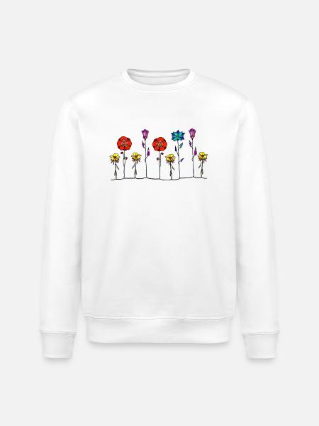 Blumen - Stanley/Stella Unisex Bio-Sweatshirt ROLLER - Weiß