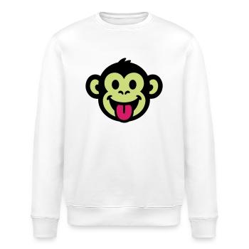 Affe Lustig Comic - Stanley/Stella Unisex Bio-Sweatshirt ROLLER - Weiß - Vorne - Nik (191cm)