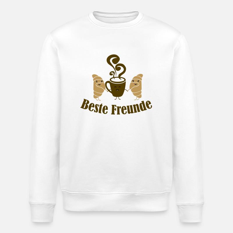 croissant kaffee - Stanley/Stella Unisex Bio-Sweatshirt ROLLER - Weiß