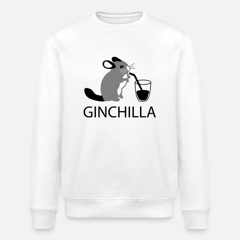 ginchilla - Gin et de refroidissement - Sweat bio ROLLER Stanley/Stella Unisexe - blanc