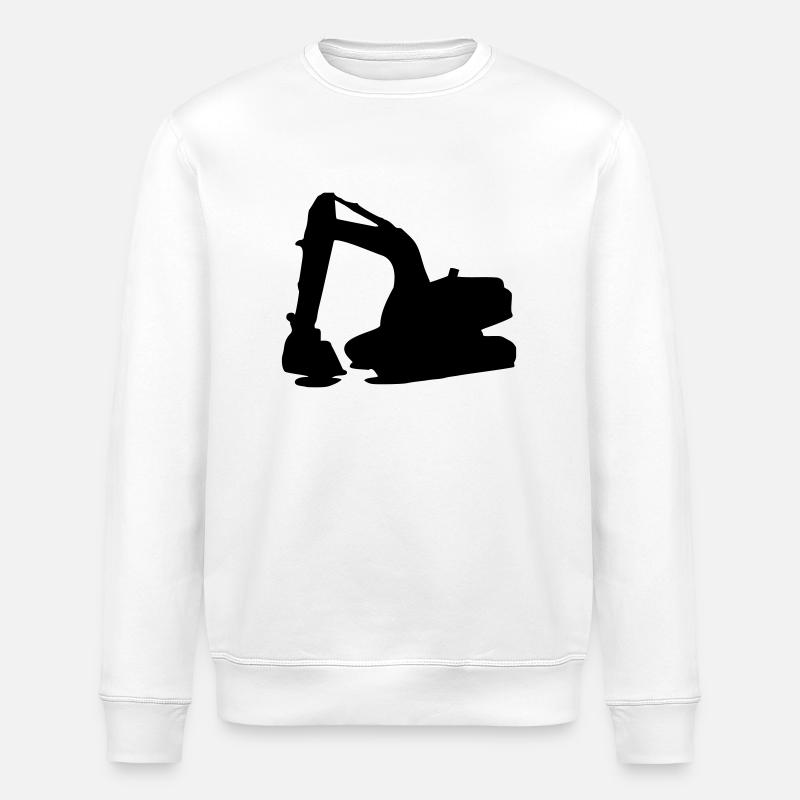 backhoe - Stanley/Stella ROLLER Unisex Organic Sweatshirt - white