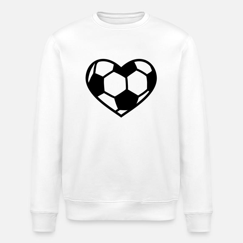 Fußball Herz - Stanley/Stella Unisex Bio-Sweatshirt ROLLER - Weiß