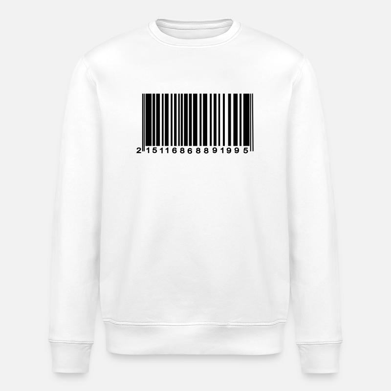 barcode encrypted - Stanley/Stella ROLLER Unisex Organic Sweatshirt - white