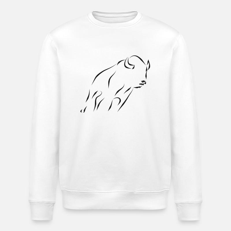 Bison - schwarz - Stanley/Stella Unisex Bio-Sweatshirt ROLLER - Weiß