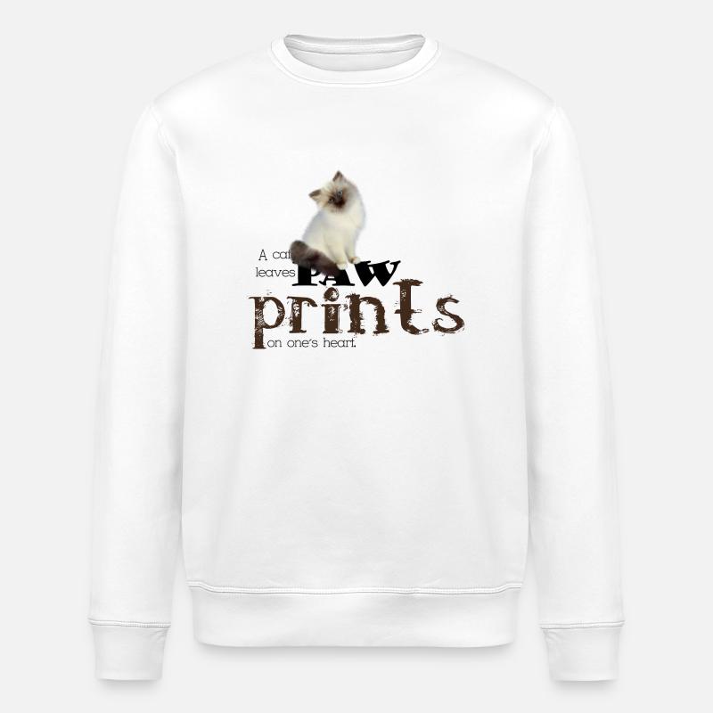 Brown/White Birman Cat - Stanley/Stella Unisex Bio-Sweatshirt ROLLER - Weiß