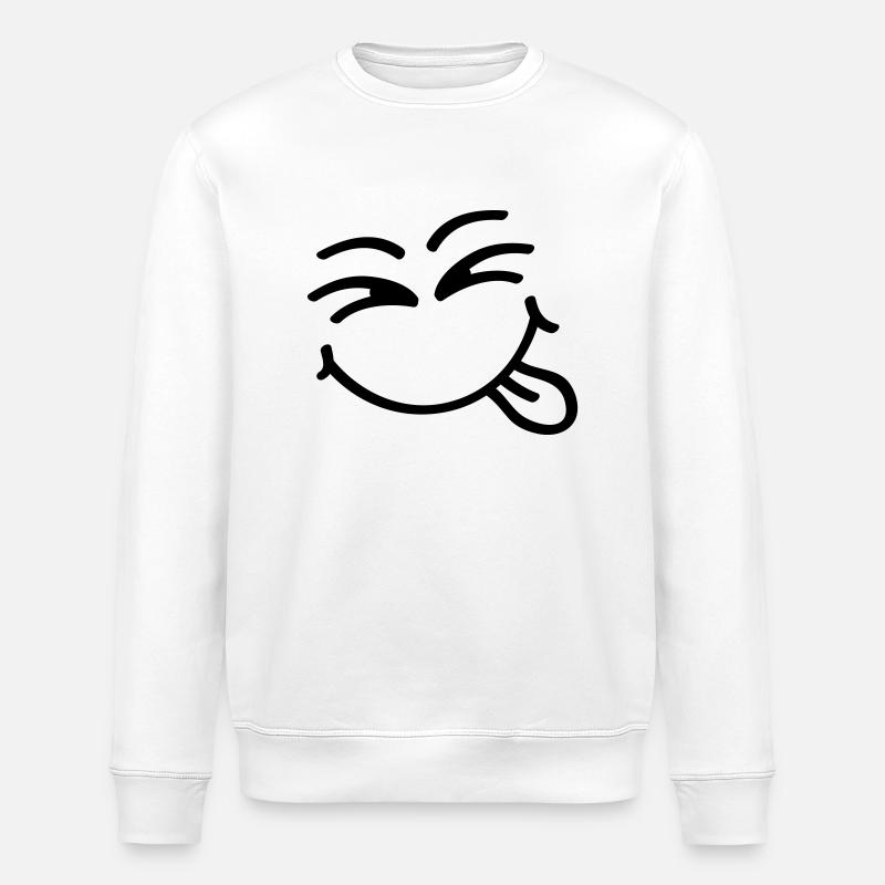 smiley_laughing_o1 - Stanley/Stella ROLLER Unisex Organic Sweatshirt - white