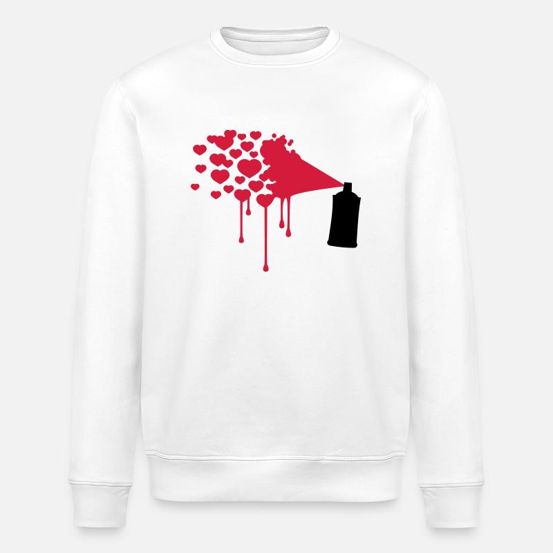 Heart Graffiti - Stanley/Stella ROLLER Unisex Organic Sweatshirt - white