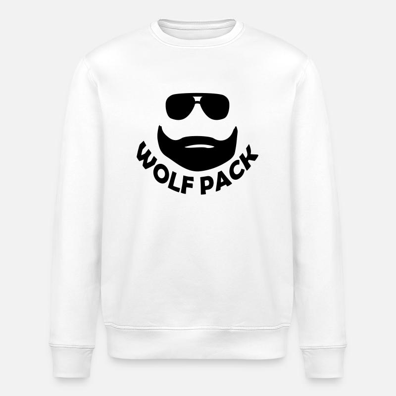 wolf pack - Stanley/Stella Unisex Bio-Sweatshirt ROLLER - Weiß