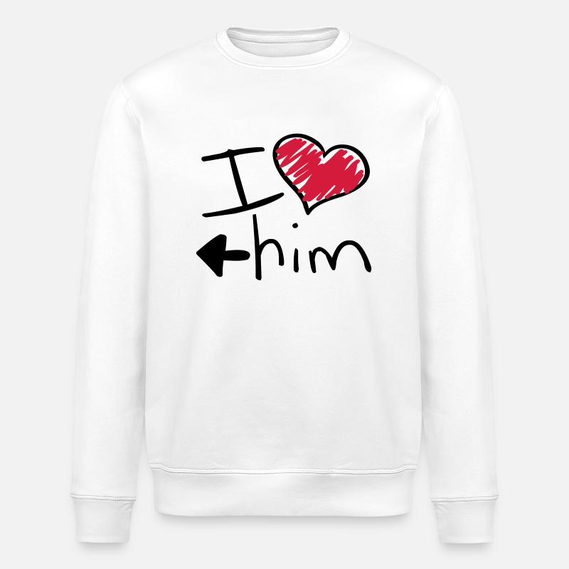 i_love_him_va2 - Stanley/Stella Unisex Bio-Sweatshirt ROLLER - Weiß