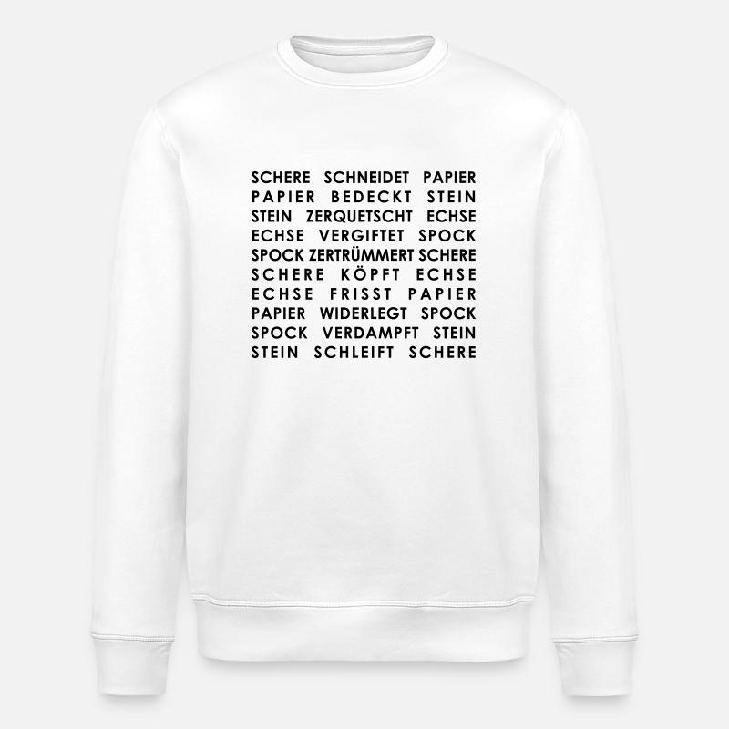 stein_papier_schere_echse_spock - Stanley/Stella Unisex Bio-Sweatshirt ROLLER - Weiß