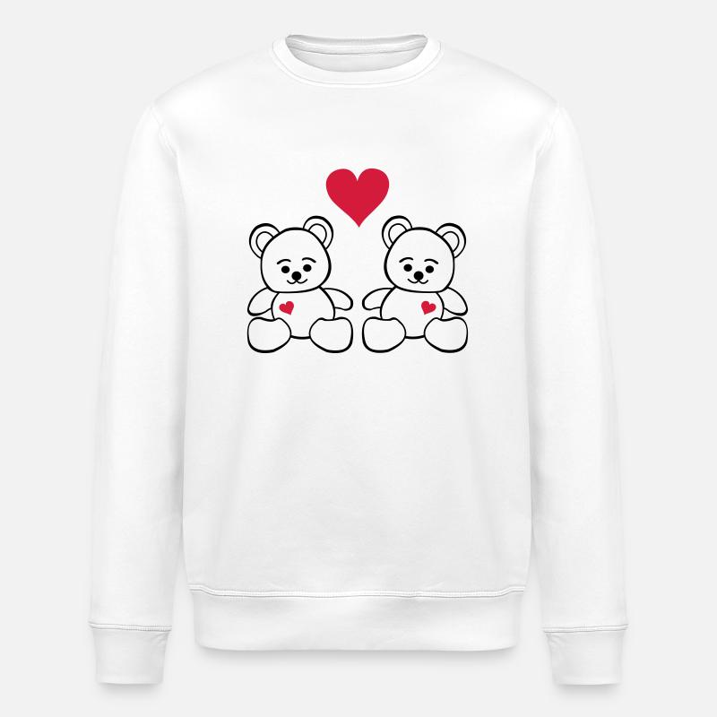 teddy_love - Stanley/Stella ROLLER Unisex Organic Sweatshirt - white