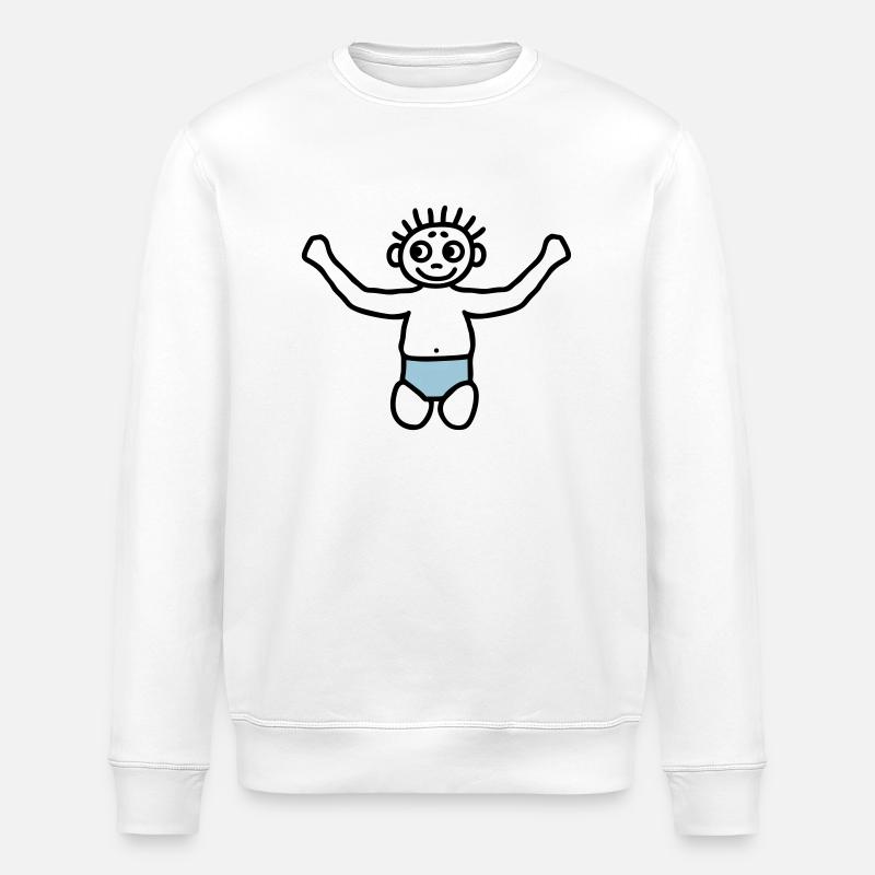Toddler with diaper - V2 - Stanley/Stella ROLLER Unisex Organic Sweatshirt - white