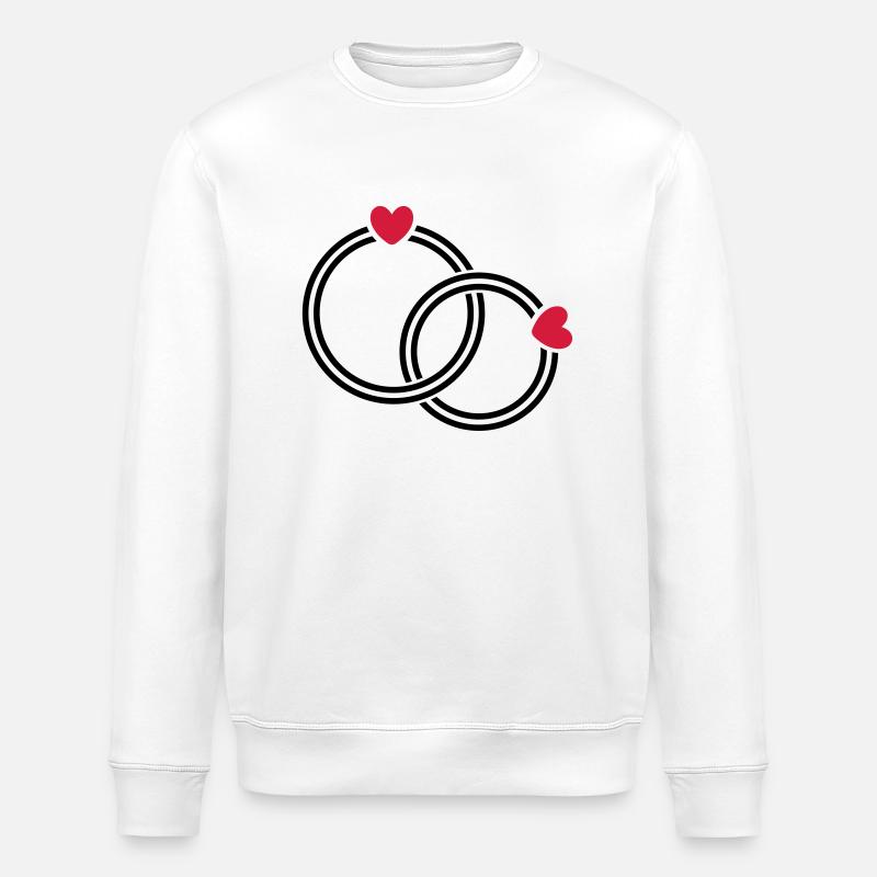 wedding rings - Stanley/Stella ROLLER Unisex Organic Sweatshirt - white