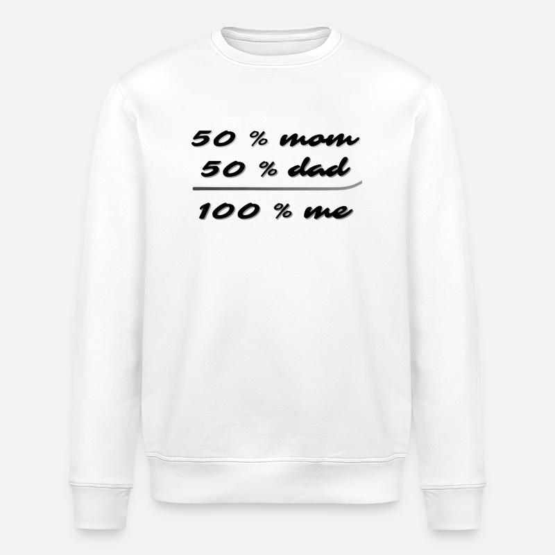 50% mom, 50% dad, 100% me - Stanley/Stella ROLLER Unisex Organic Sweatshirt - white