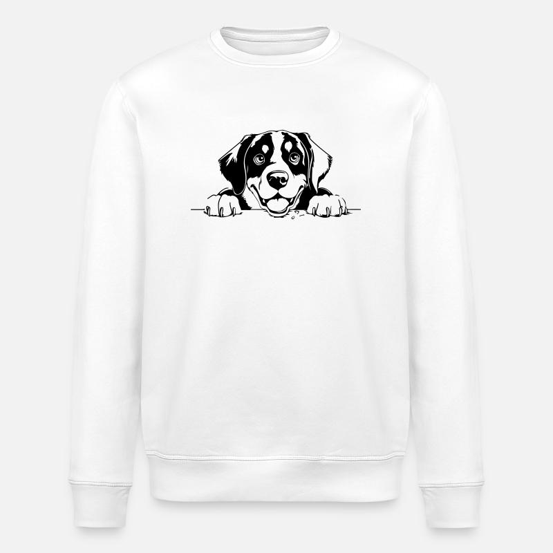 Großer Schweizer Sennenhund - Stanley/Stella Unisex Bio-Sweatshirt ROLLER - Weiß