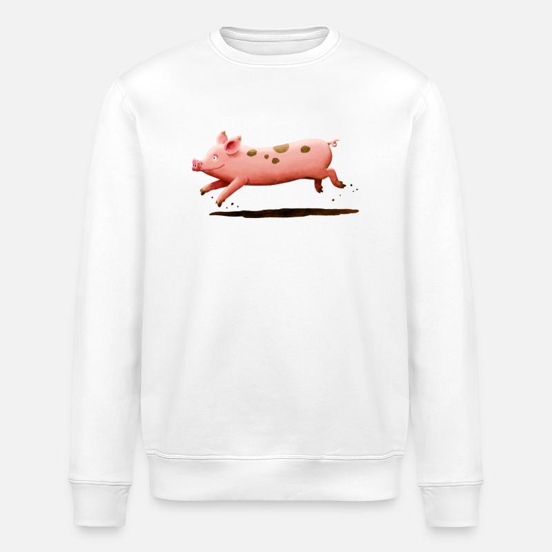 Cochon courant - Sweat bio ROLLER Stanley/Stella Unisexe - blanc