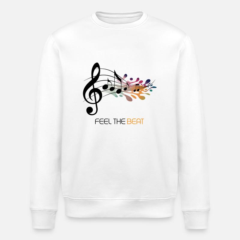 Feel the Beat – Abstract clef - Stanley/Stella ROLLER Unisex Organic Sweatshirt - white