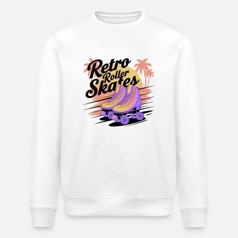 Retro Roller Skates – 80s Vibes - Stanley/Stella Unisex Bio-Sweatshirt ROLLER - Weiß