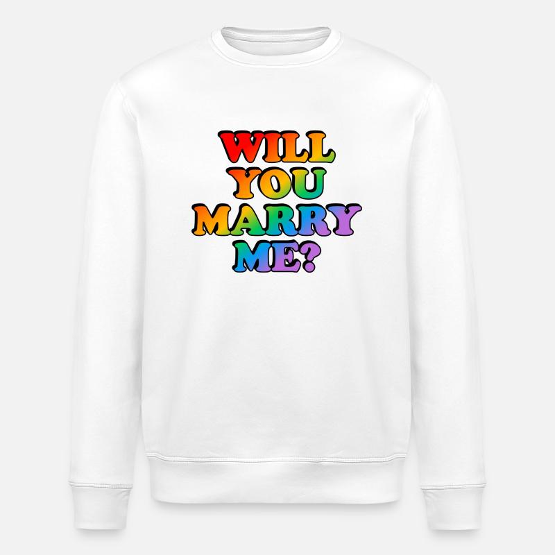 Willst du mich heiraten? Homo-Ehe - Stanley/Stella Unisex Bio-Sweatshirt ROLLER - Weiß