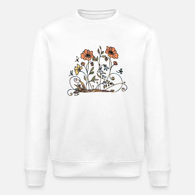 Fleur - Sweat bio ROLLER Stanley/Stella Unisexe - blanc